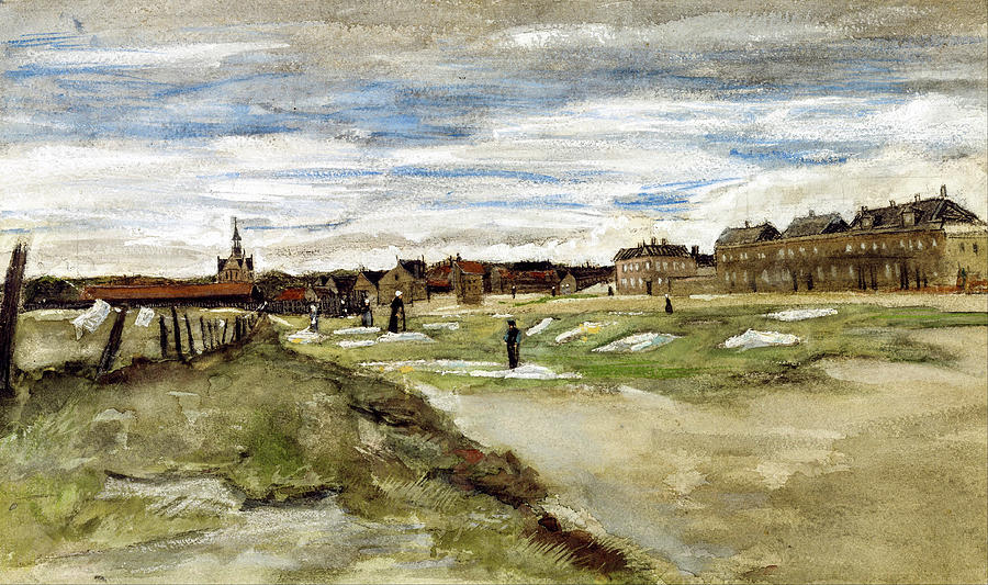 Bleaching Ground at Scheveningen #6 Drawing by Vincent van Gogh