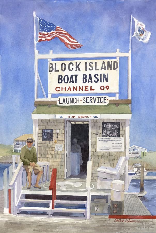 Block Island Boat Basin #1 Painting by Sharon Lehman