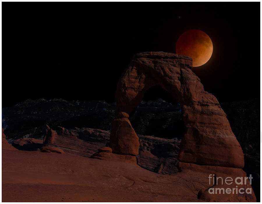 Blood Moon over Delicate Arch Arches NP UT #1 Photograph by Dan Hartford