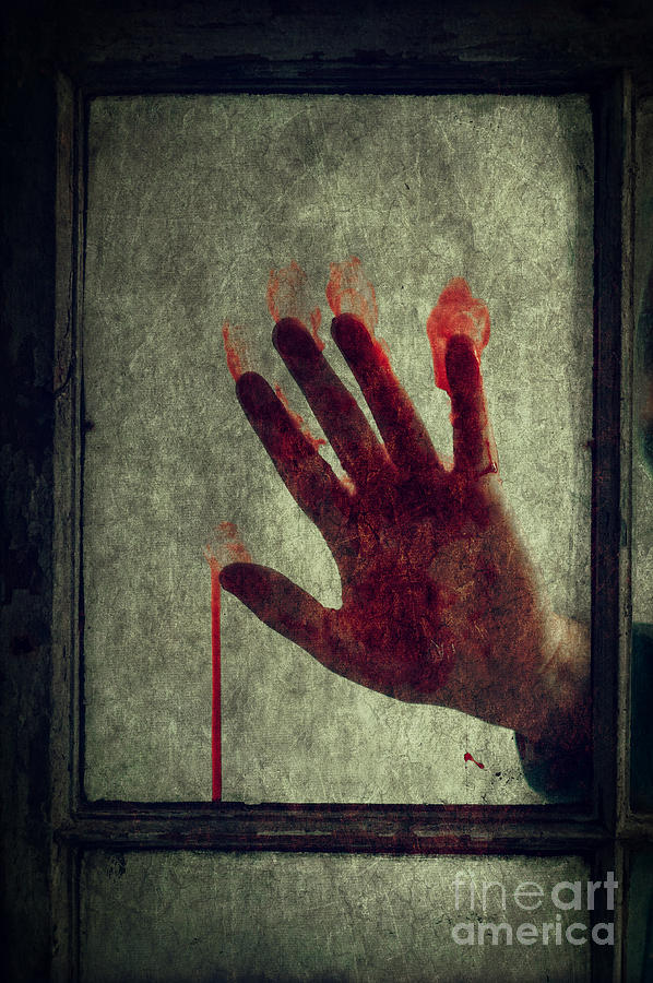 Bloody Hand On Window #1 Photograph by Lee Avison