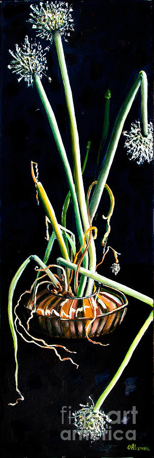 Onion Painting - Blossom #1 by Olga Alexeeva