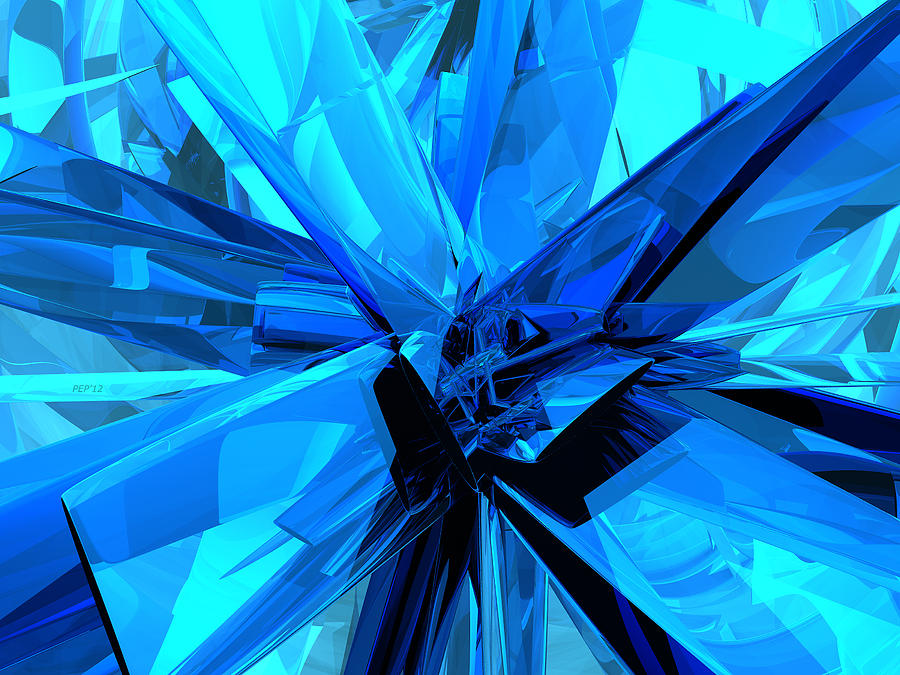 Abstract Digital Art - Blue Abstract #1 by Phil Perkins