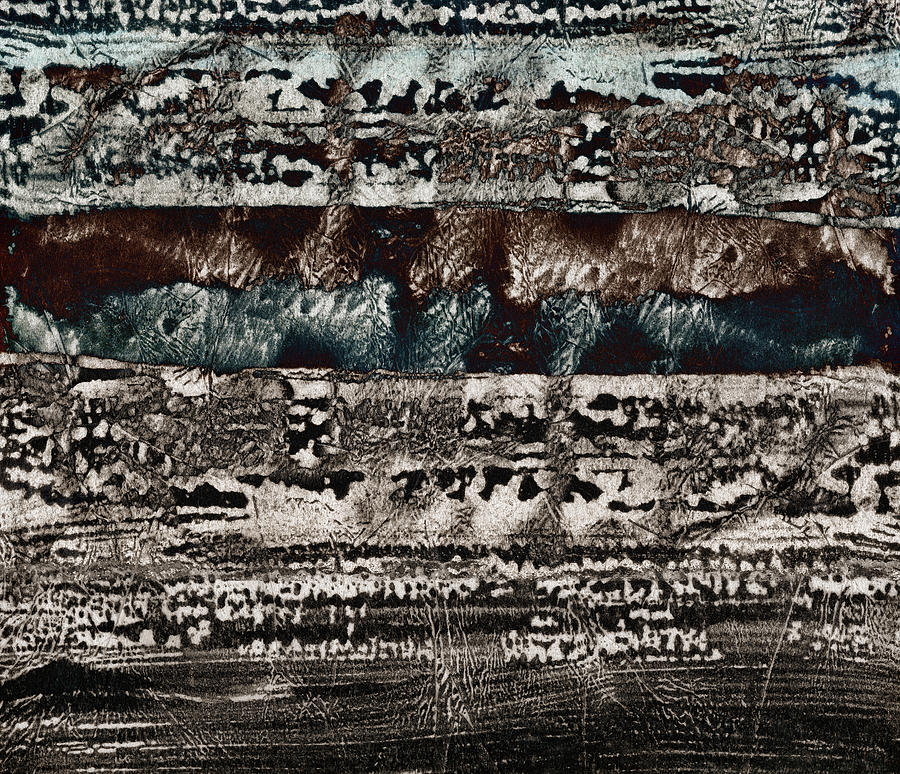 Blue and Black Textures #1 Mixed Media by Carol Leigh