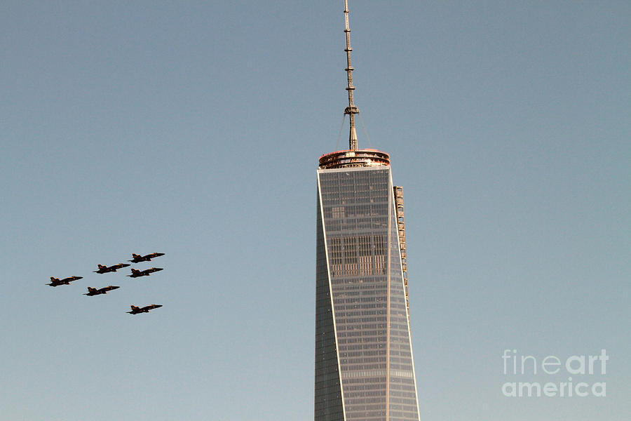 Blue Angels flyover WTC #1 Photograph by Steven Spak