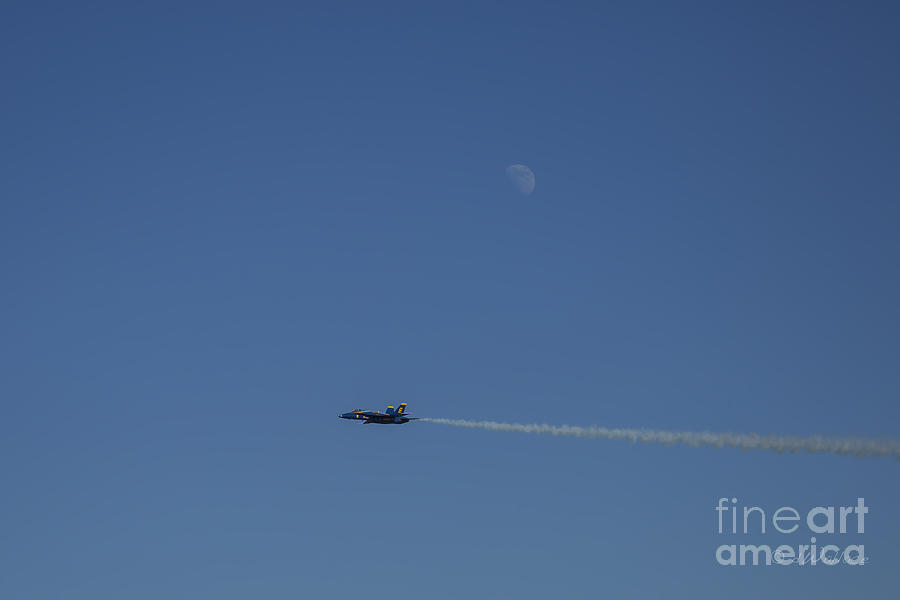 Blue Angels Lone Ranger Under Moon #1 Photograph by D Wallace