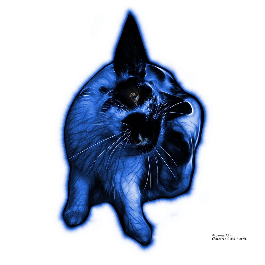 Blue Checkered Giant Rabbit - 2540 #1 Digital Art by James Ahn