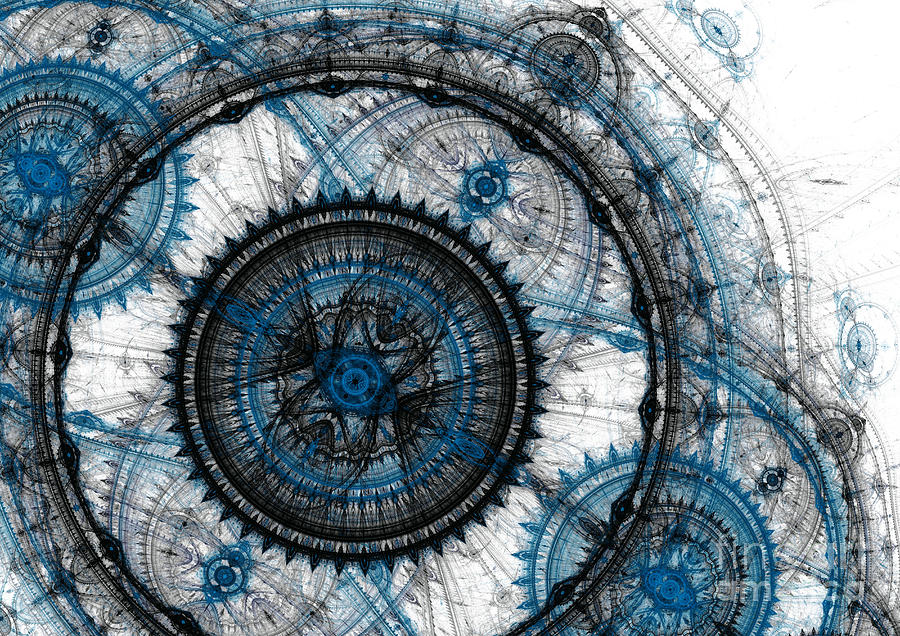Blue Clockwork Digital Art