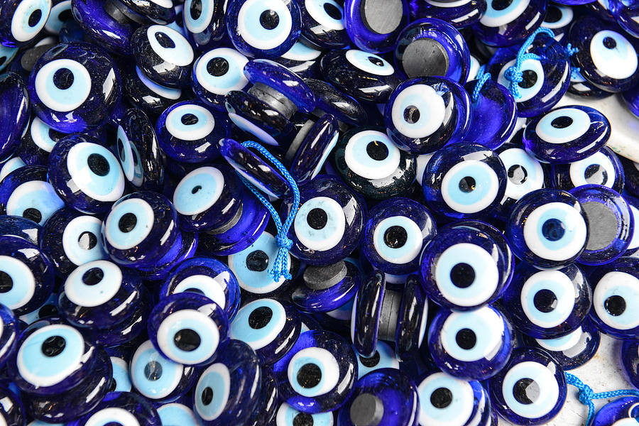 Blue Evil Eye Souvenir Sold In Istanbul Turkey Photograph