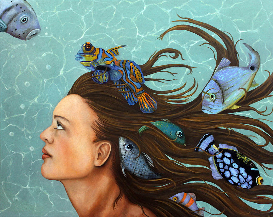 Blue Fish Painting by Leah Saulnier The Painting Maniac