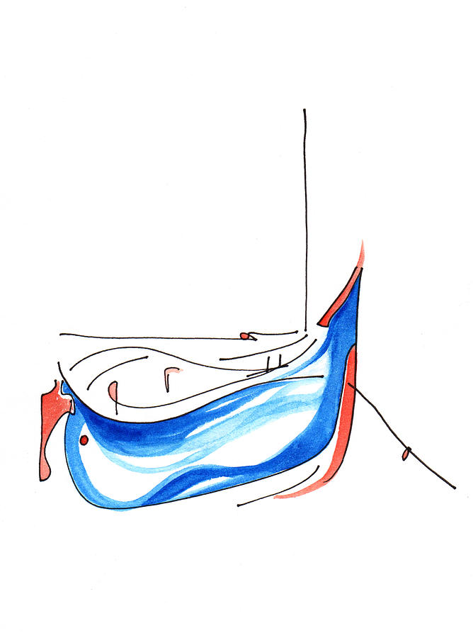 Blue Fishing Boat Painting by Anna Elkins