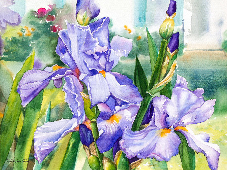 Blue Iris #1 Painting by Patricia Allingham Carlson
