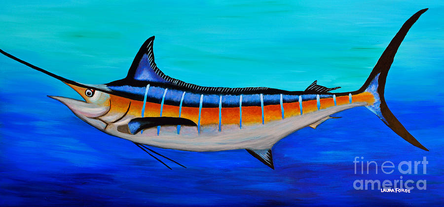 Blue Marlin Painting by Laura Forde