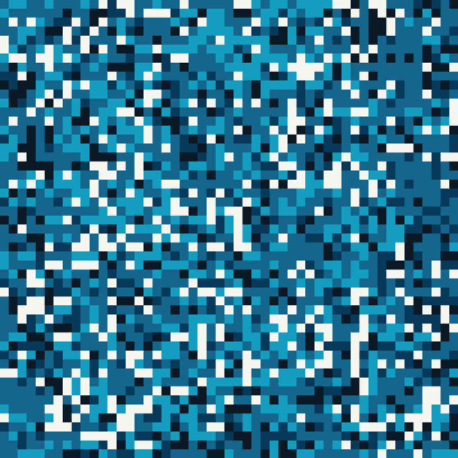 Blue Pixel Art #1 Digital Art by Mike Taylor