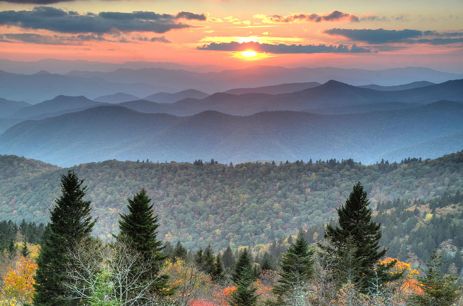 Blue Ridge Mountains Sunset Photograph by Mary Anne Baker - Fine Art ...