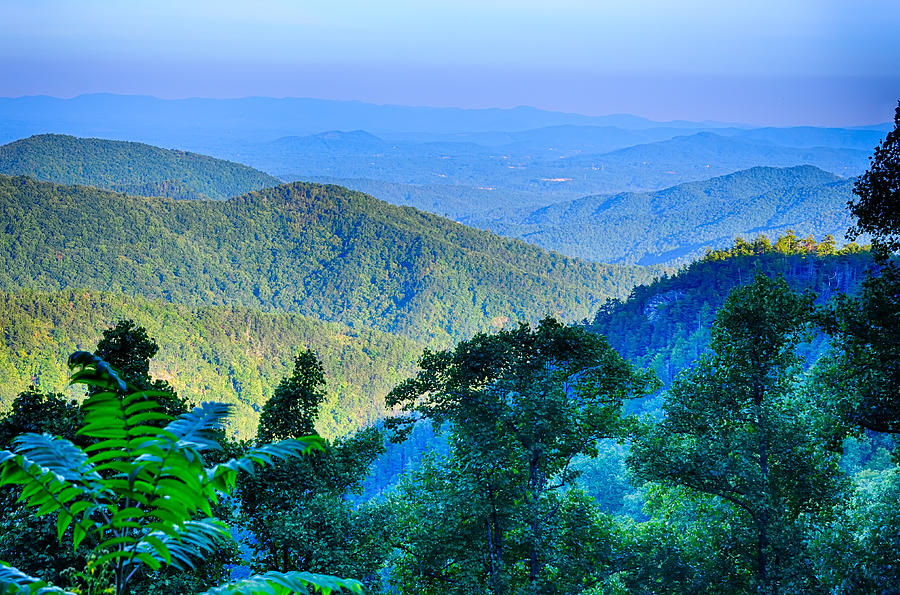 Mountain Photograph - Blue Ridge Parkway National Park Sunset Scenic Mountains summer  #1 by Alex Grichenko