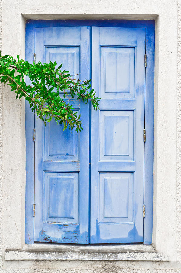Abstract Photograph - Blue shutter #1 by Tom Gowanlock