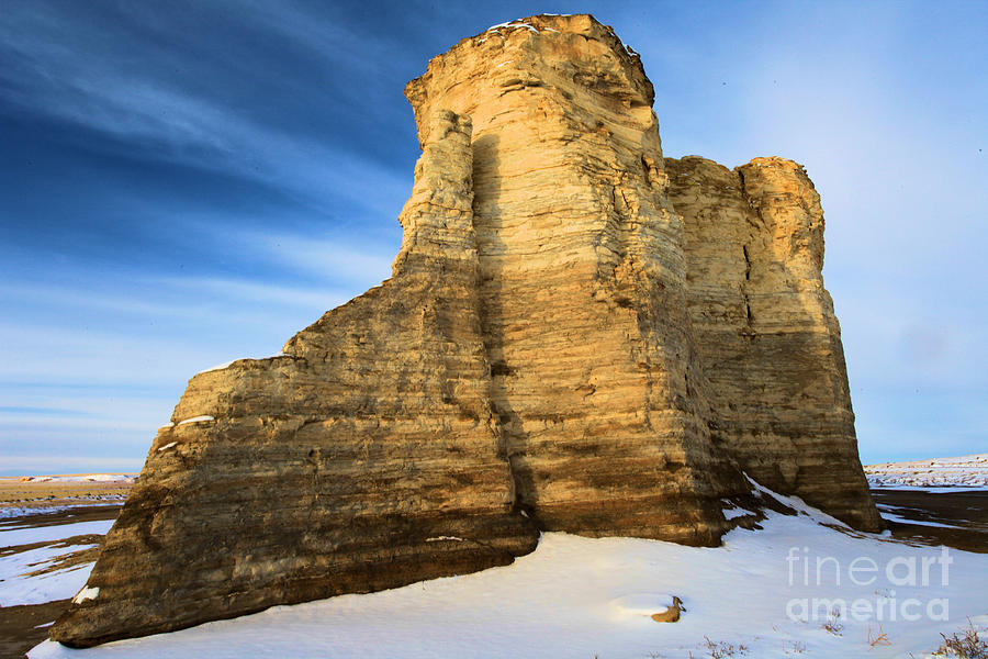 Blue Skies At Monument Rocks #1 Photograph by Adam Jewell