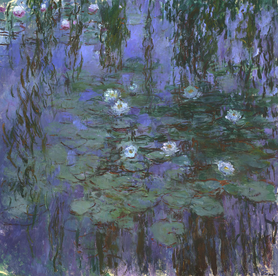 Blue Water Lilies #8 Painting by Claude Monet