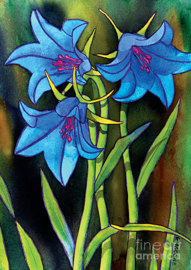 Flower Painting - Bluebells by Teresa Ascone