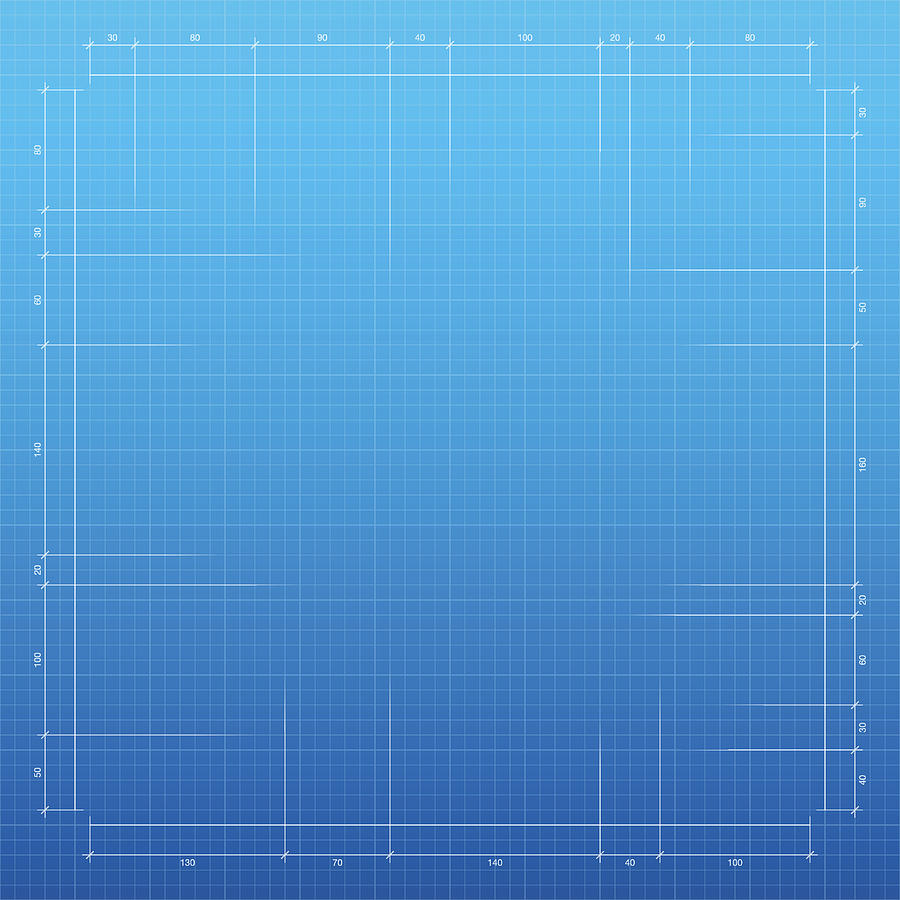 Blueprint background - Graph paper #1 Drawing by Bgblue