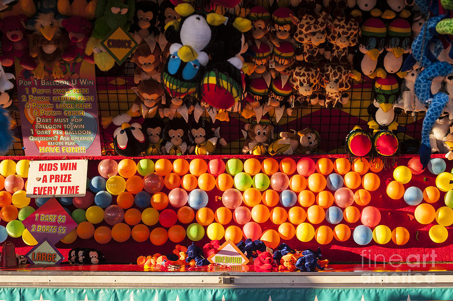 Boardwalk with games at Evergreen State Fair #2 Photograph by Jim Corwin