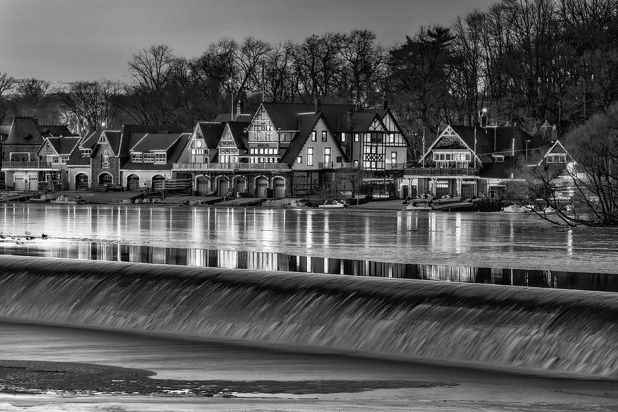 Boathouse Row BW Photograph by Susan Candelario