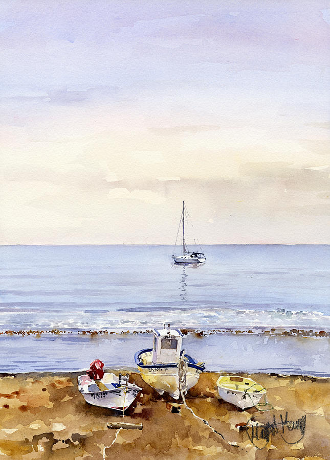 Boat Painting - Boats at Las Negras by Margaret Merry