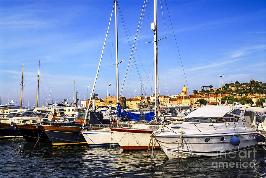 Boats at St.Tropez 6 Photograph by Elena Elisseeva