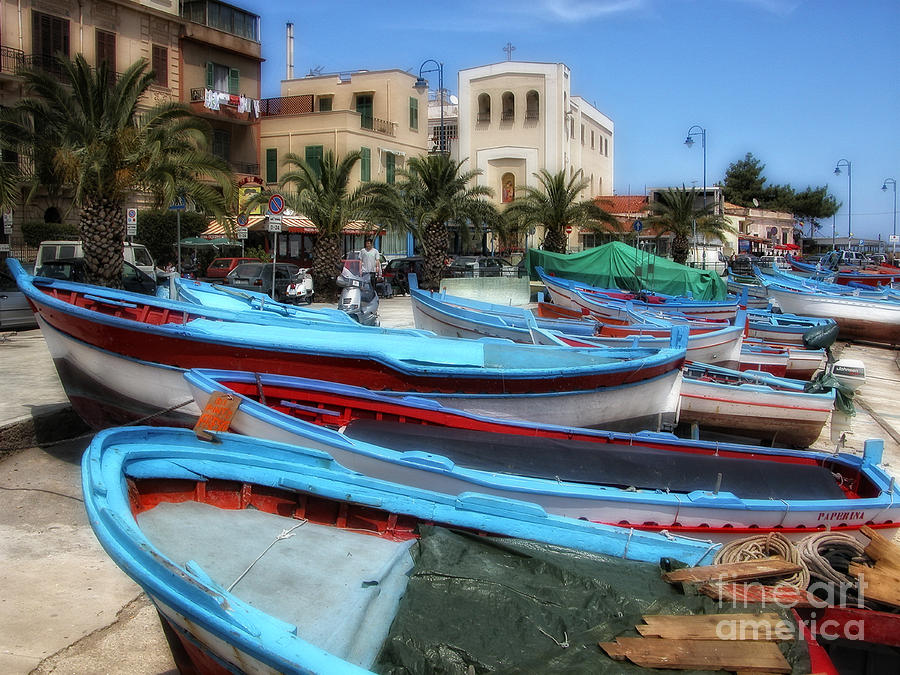 Boats In Sicily #1 Photograph by Timothy Hacker
