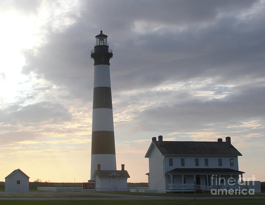 Lighthouse Photograph - Bodie Light Sunrise 2 by Cathy Lindsey