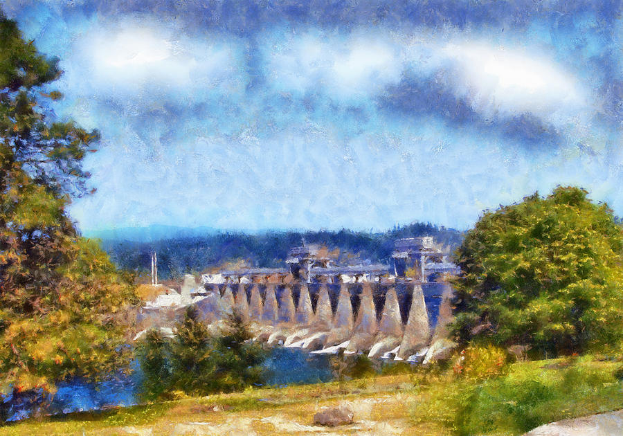 Bonneville Dam #1 Digital Art by Kaylee Mason