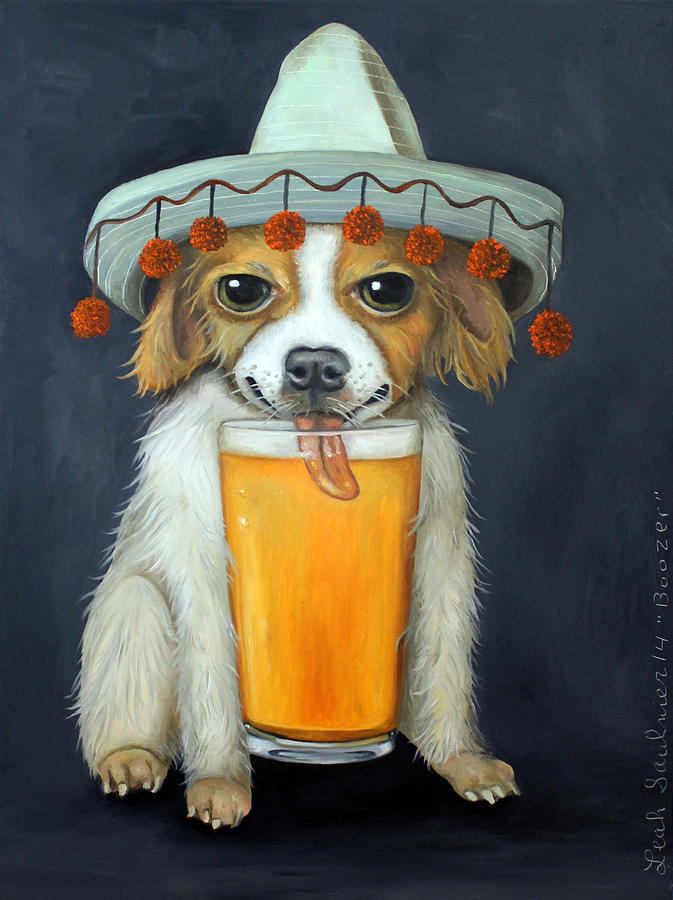 Beer Painting - Boozer #1 by Leah Saulnier The Painting Maniac