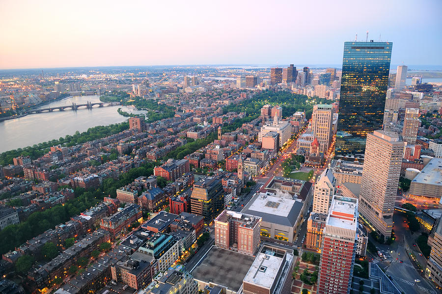 Boston aerial view Photograph by Songquan Deng - Pixels