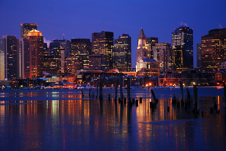 Boston at Dusk #1 Photograph by James Kirkikis