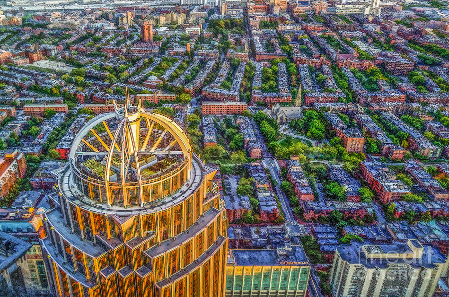 Boston Digital Art - Boston Rooftops #1 by Liz Leyden