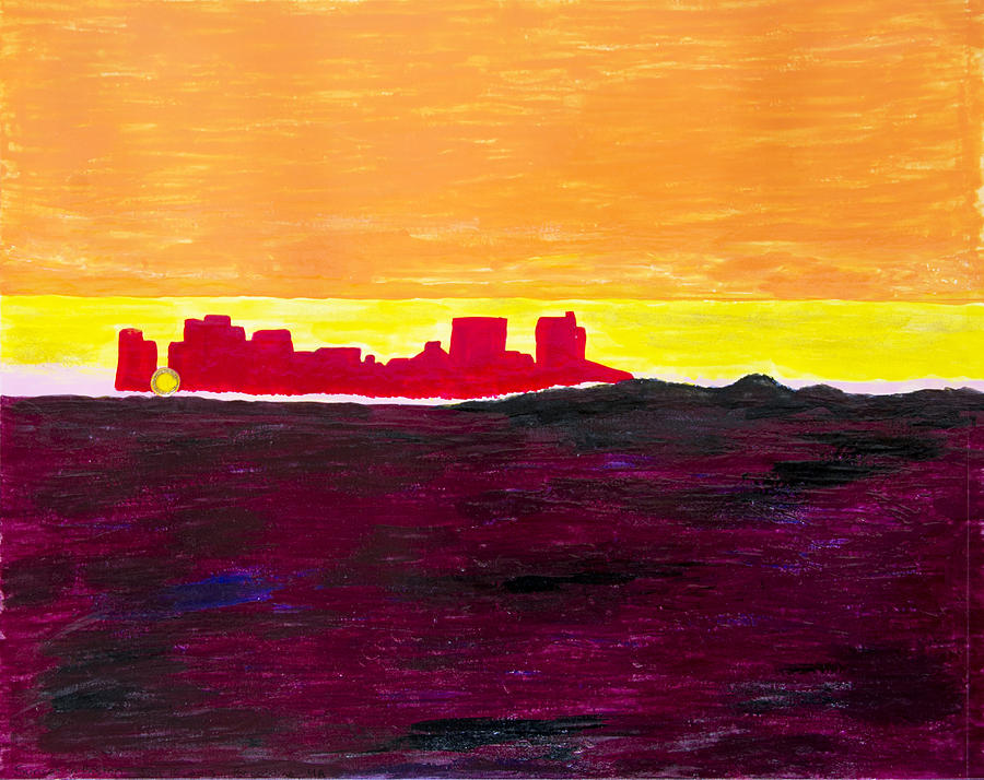 Boston Painting - Boston Sunset View from Castle Island #1 by Ela Earnberg