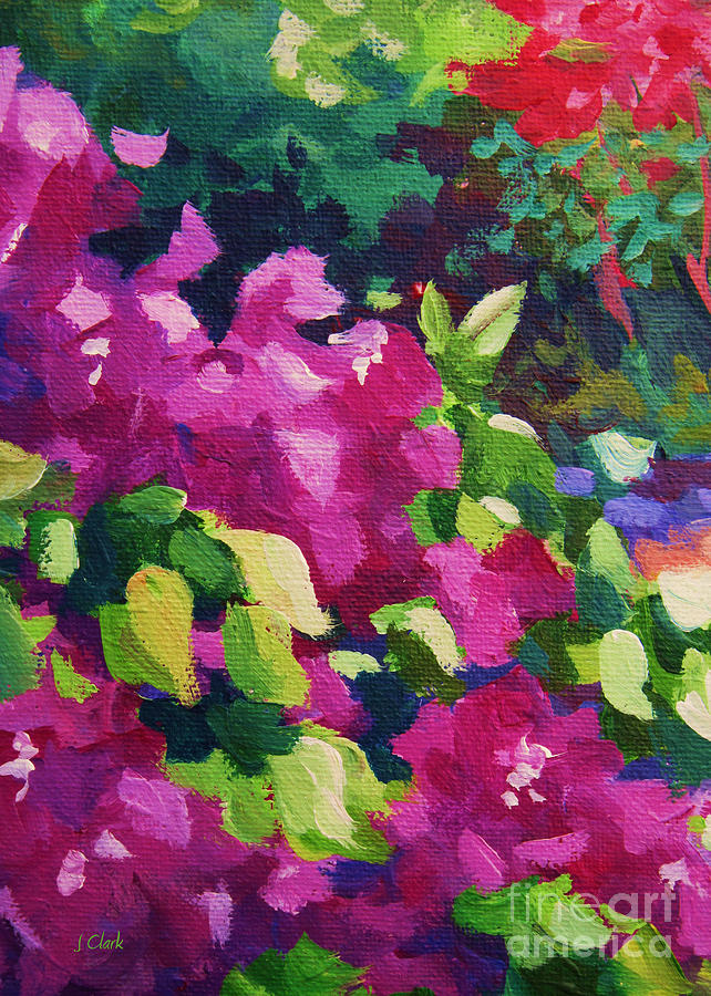 Abstract Painting - Bougainvillea 2 by John Clark Abstract Painting - Bougainvillea 2 by John Clark