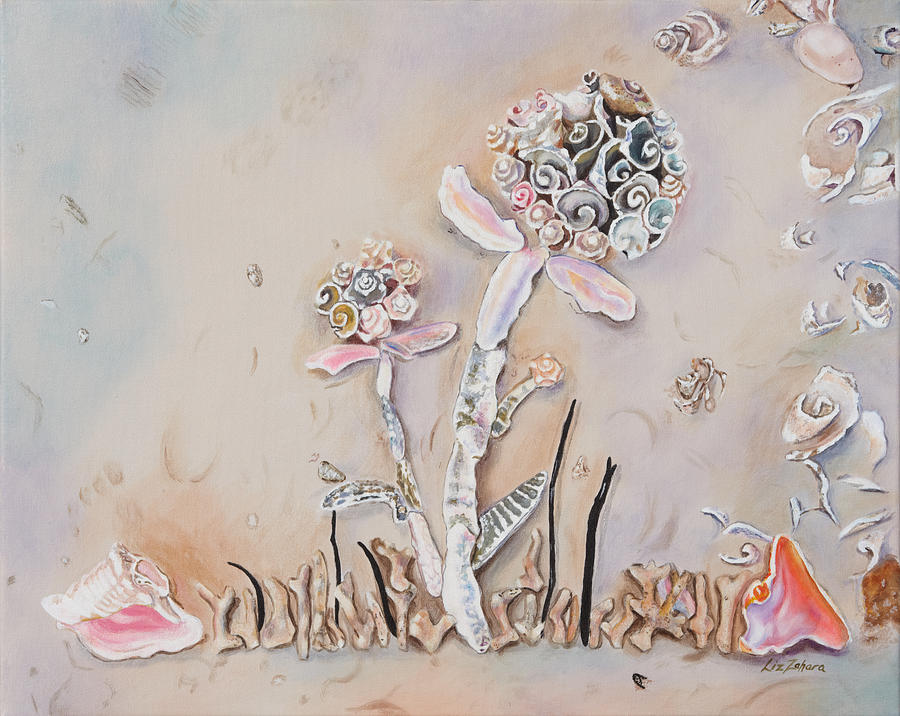 Bouquet of Shells #1 Painting by Liz Zahara