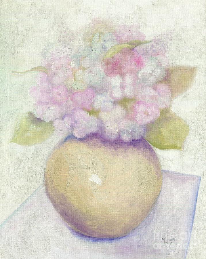 Bowl of Hydrangeas Painting by Marlene Book