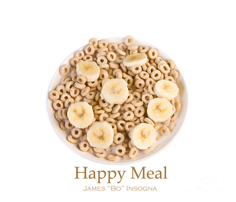 Bowl Of Toasted Oats Cereal Photograph