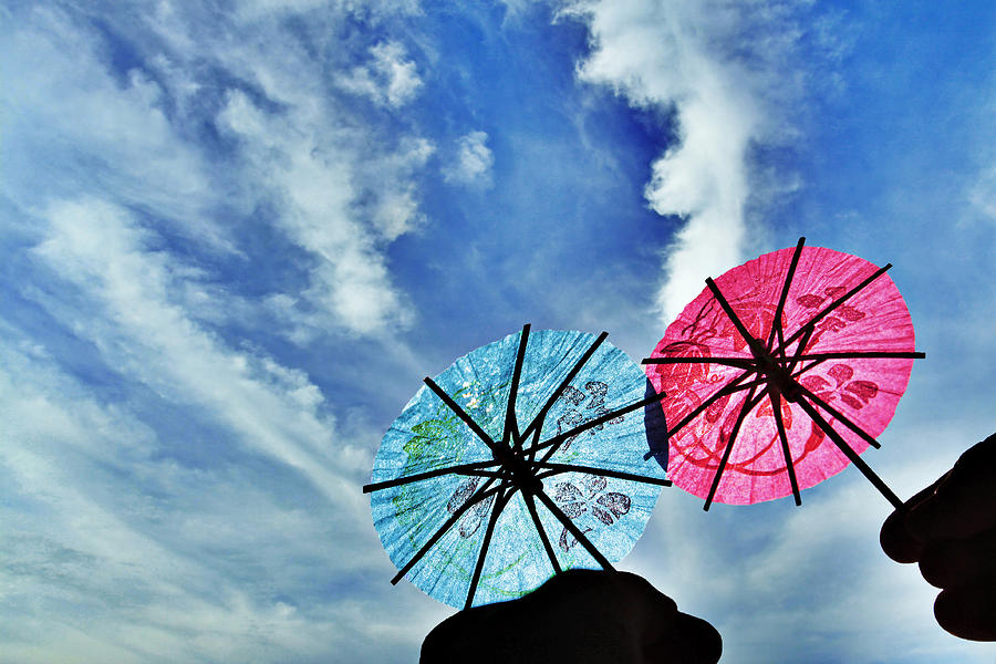 Umbrella Photograph - Boy and Girl #1 by Suradej Chuephanich