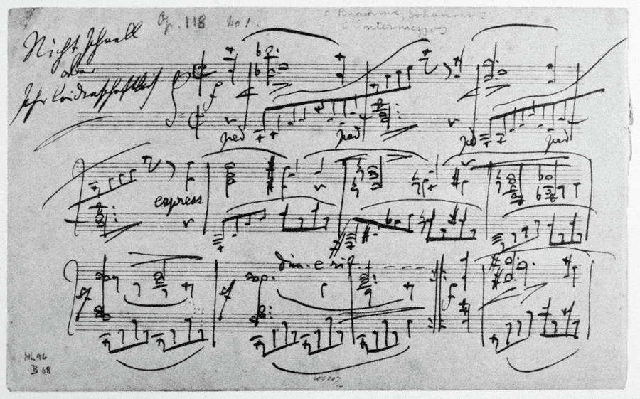 1892 Painting - Brahms Manuscript, 1892 #1 by Granger
