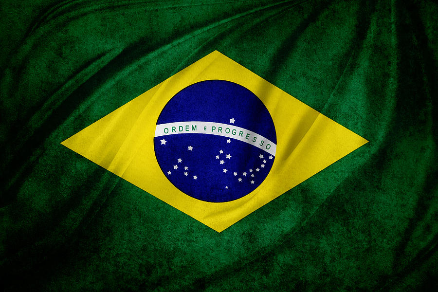 Abstract Photograph - Brazilian flag #1 by Les Cunliffe