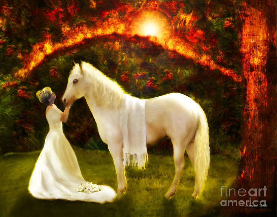 Horse Painting - Bridal Revival Fire by Constance Woods