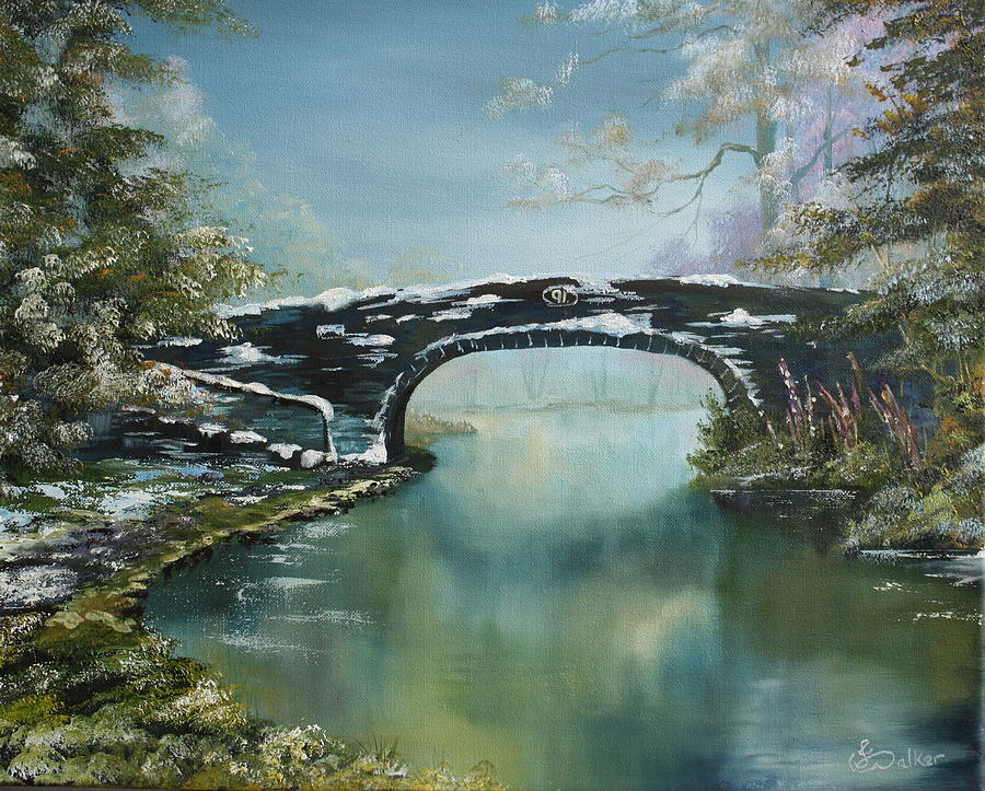 Bridge 91 at Fradley Canal Staffordshire UK #1 Painting by Jean Walker