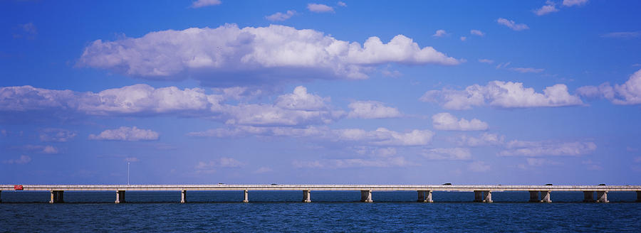 Architecture Photograph - Bridge Across A Bay, Sunshine Skyway #1 by Panoramic Images