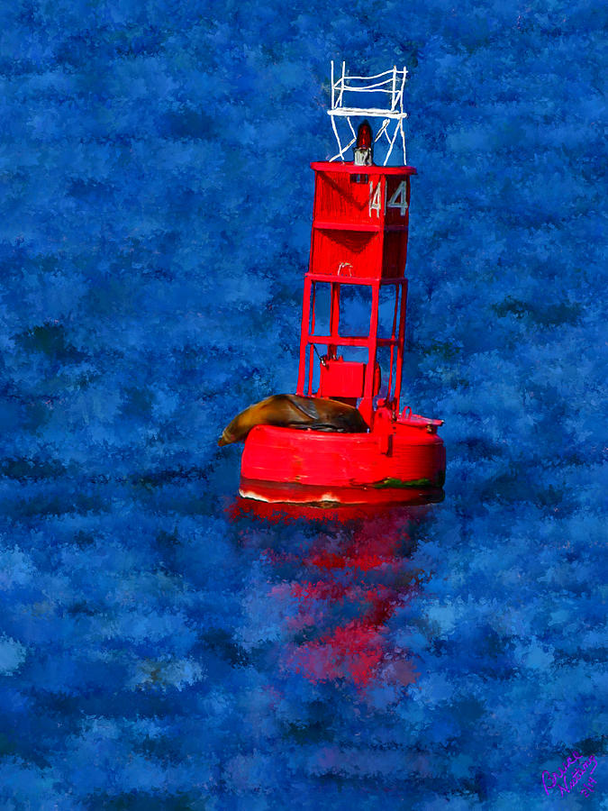 Bright Red Buoy #1 Painting by Bruce Nutting