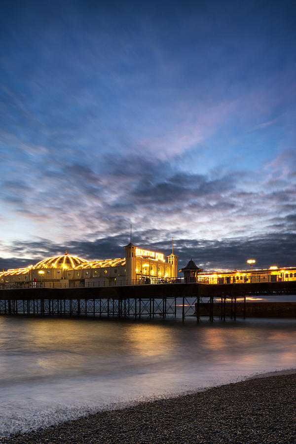 Sunset Photograph - Brighton Pier Long Exposure Sunset Landscape #1 by Matthew Gibson