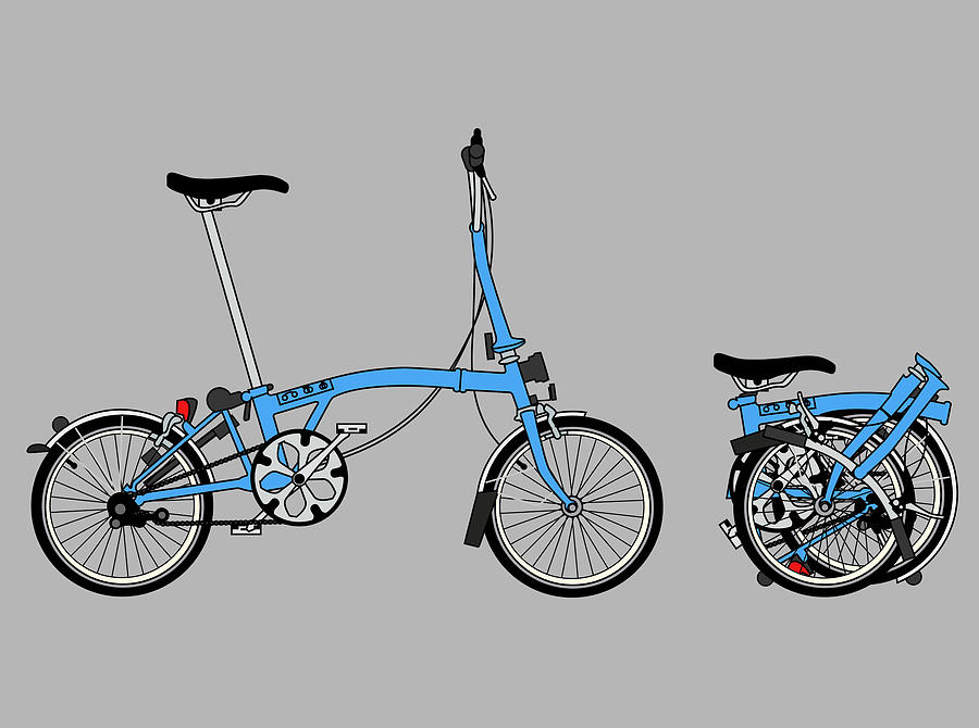 Bicycle Digital Art - Brompton Bicycle #1 by Andy Scullion