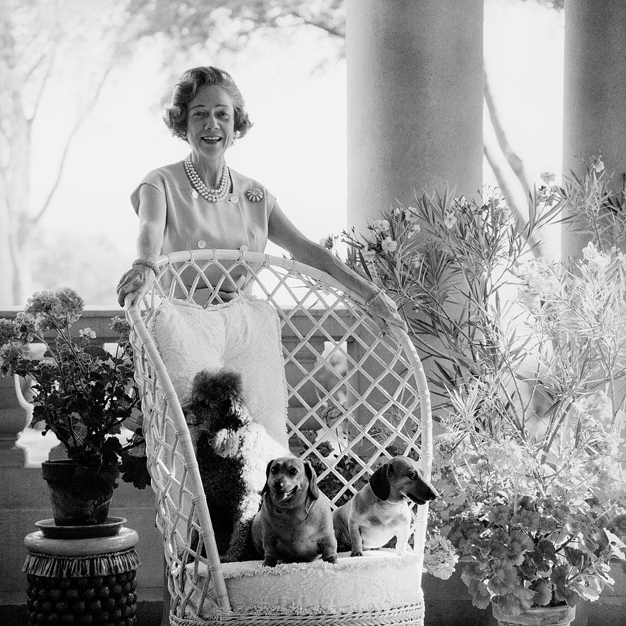 Brooke Astor With Dogs #1 Photograph by Horst P. Horst